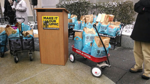 Community donates food to the workers of UPMC. 